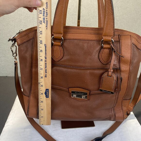 Cole Hann Pebble Leather Satchel Handbag - Picture 7 of 16